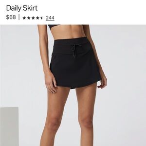 Vuori Black Daily Skirt